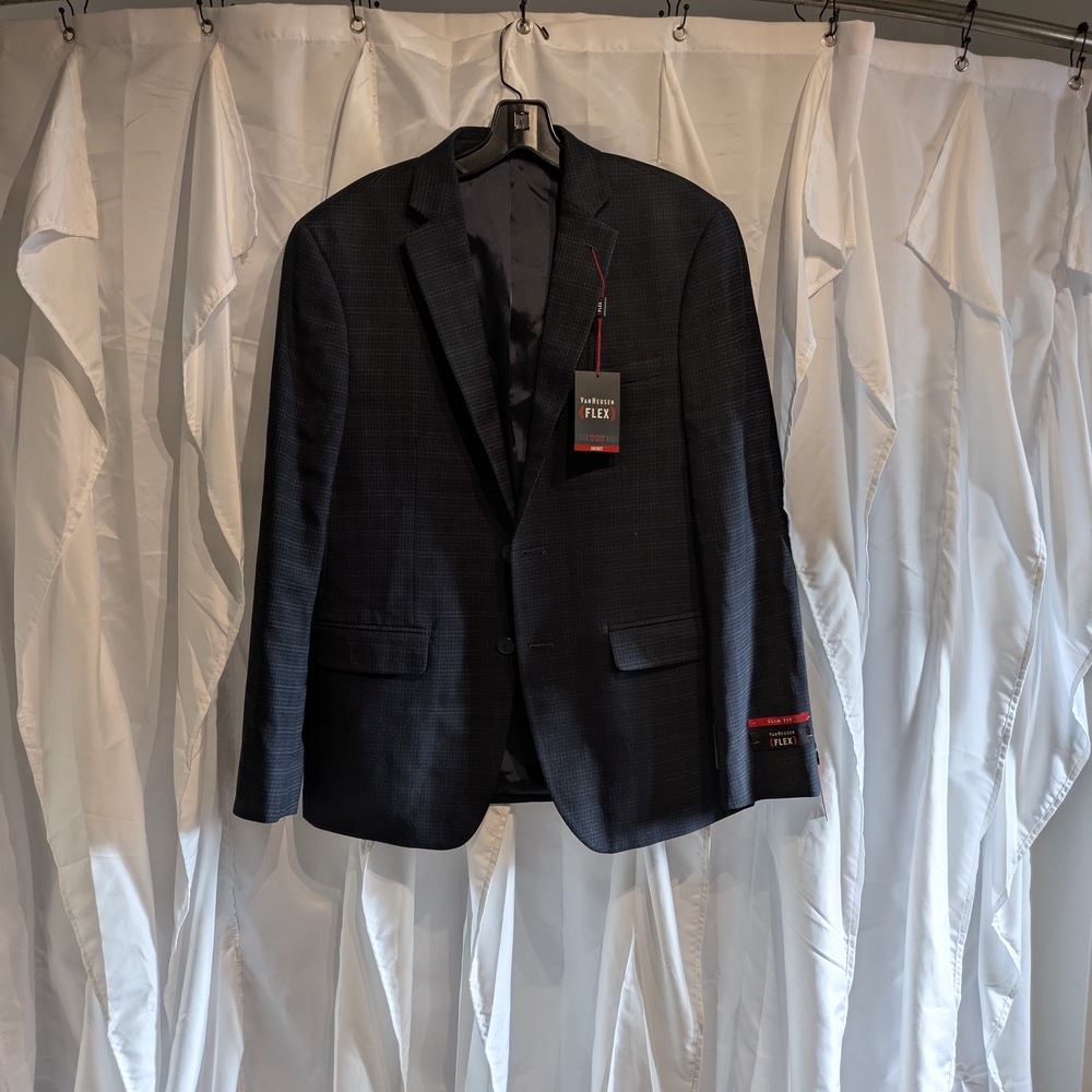 A8 Van Heusen Slim Men's Black Flex Blazer 38Short NWT